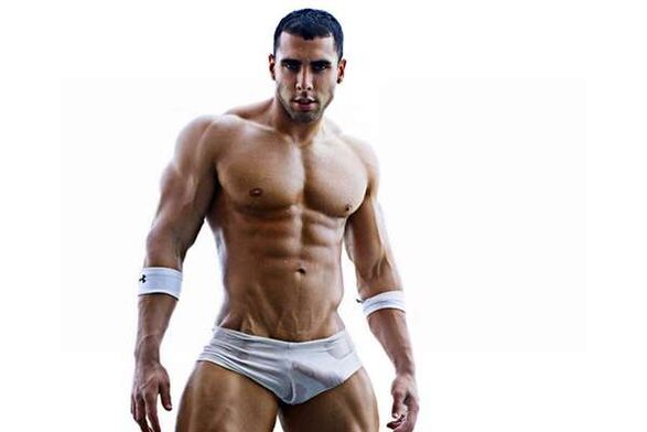 Athletic man with a big member